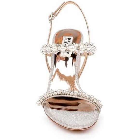 NEW Badgley Mischka Women's Natasha Heeled Sandal sz 9 silver - Picture 2 of 6